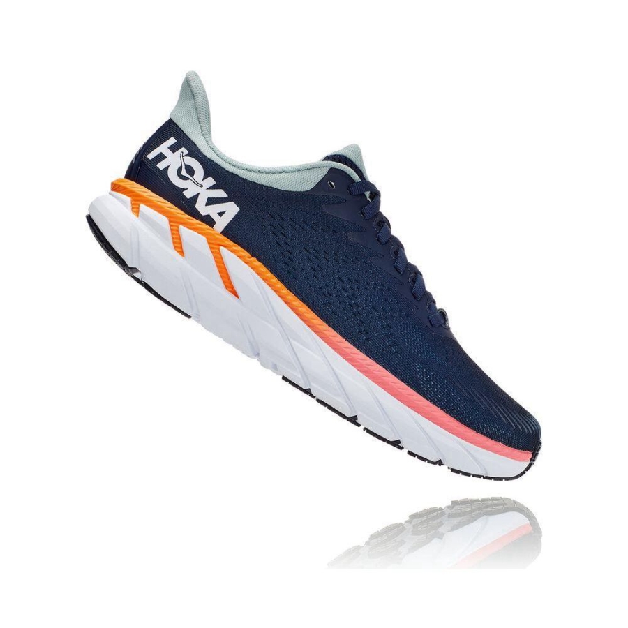 Women's Hoka Clifton 7 Sneakers Navy | ZA-89RUBXT