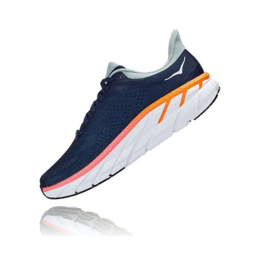 Women's Hoka Clifton 7 Sneakers Navy | ZA-89RUBXT