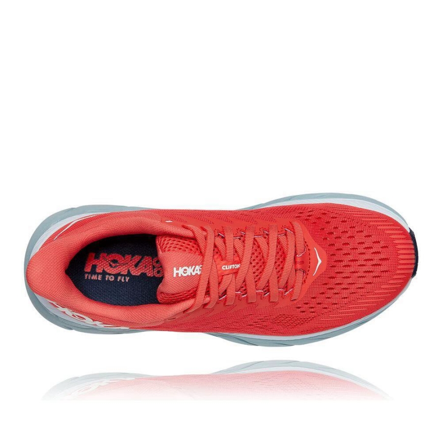 Women's Hoka Clifton 7 Walking Shoes Red | ZA-82OJMNF