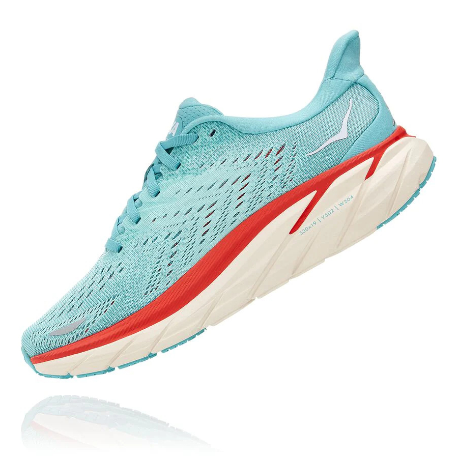 Women's Hoka Clifton 8 Road Running Shoes Blue | ZA-58PFUVJ