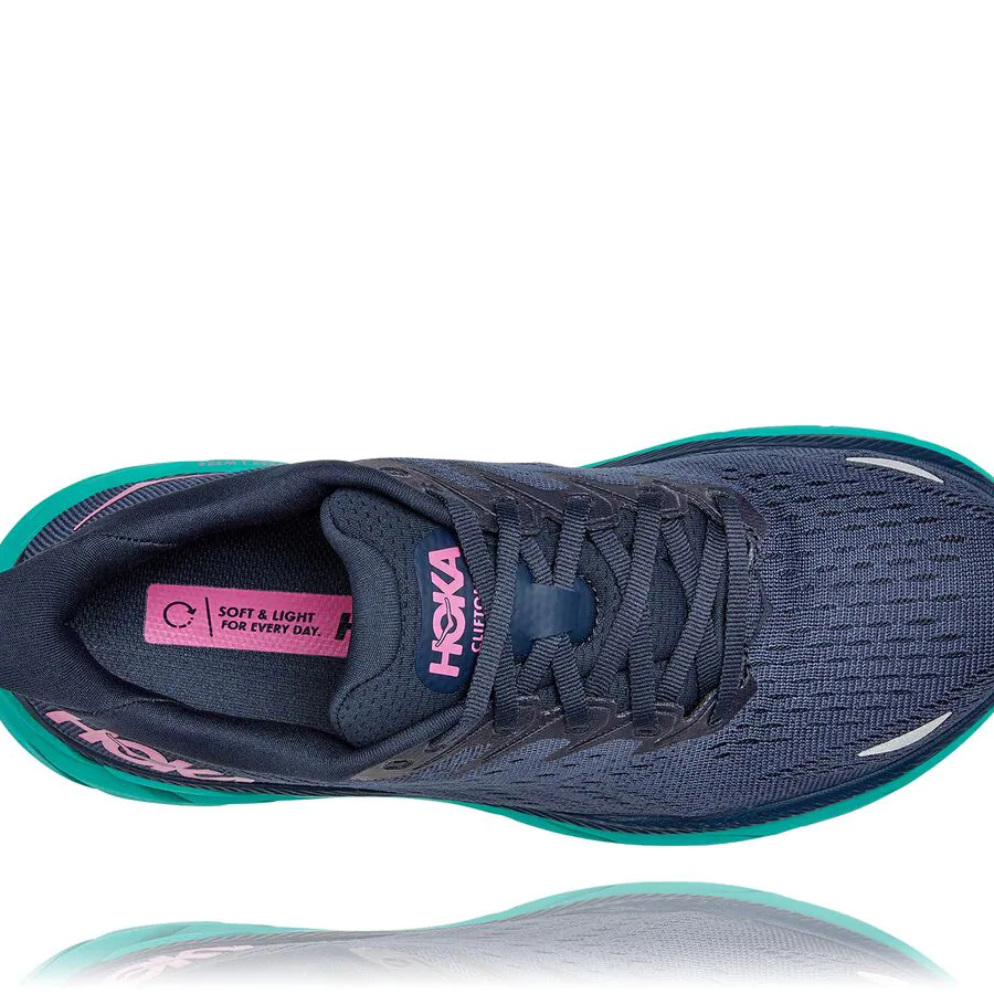 Hoka Road Running Shoes Clearance Sale - Womens Hoka Clifton 8 Blue