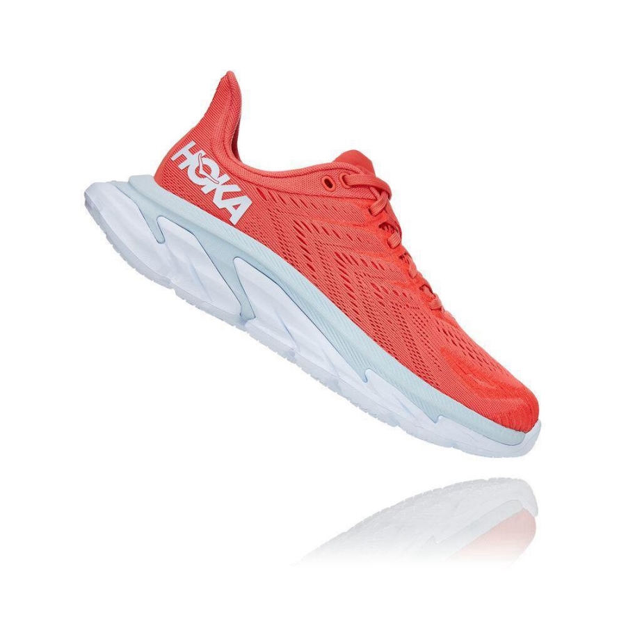 Women's Hoka Clifton Edge Road Running Shoes Red | ZA-61NQXDM