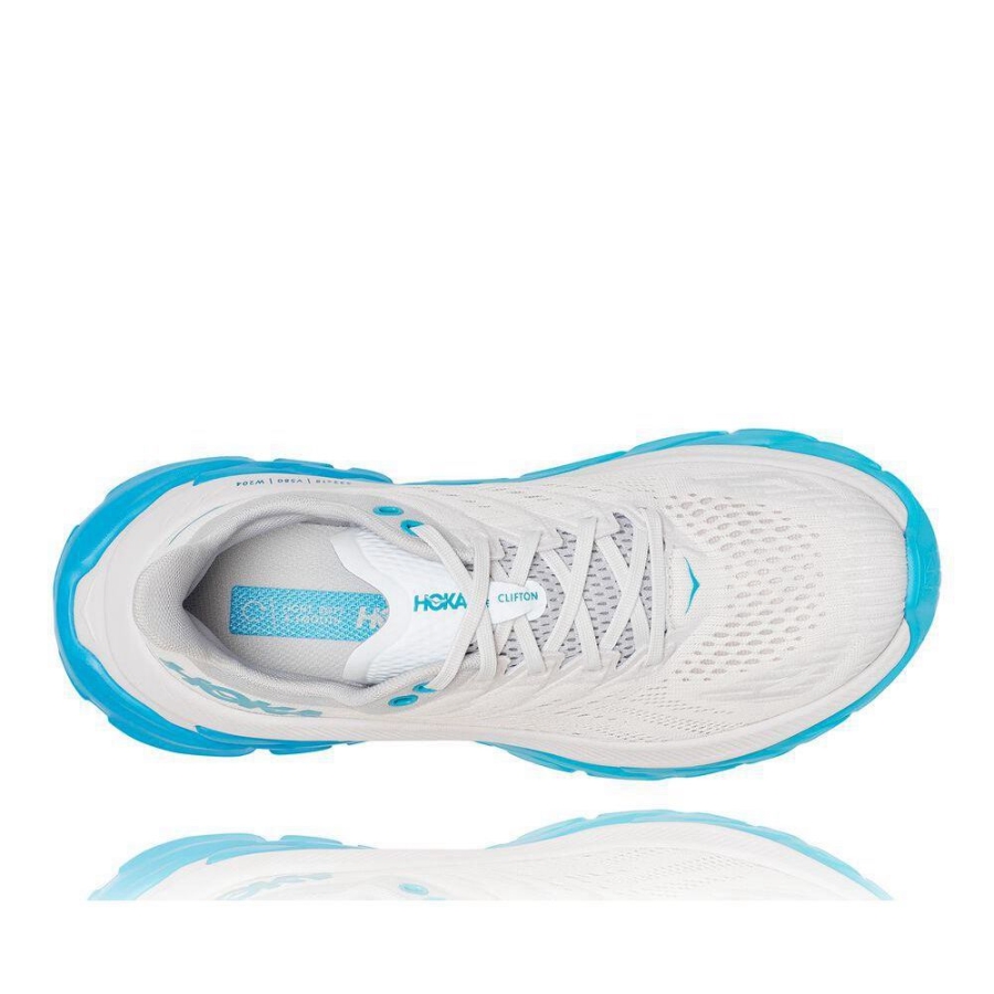 Women's Hoka Clifton Edge Road Running Shoes White / Blue | ZA-64ERQJM