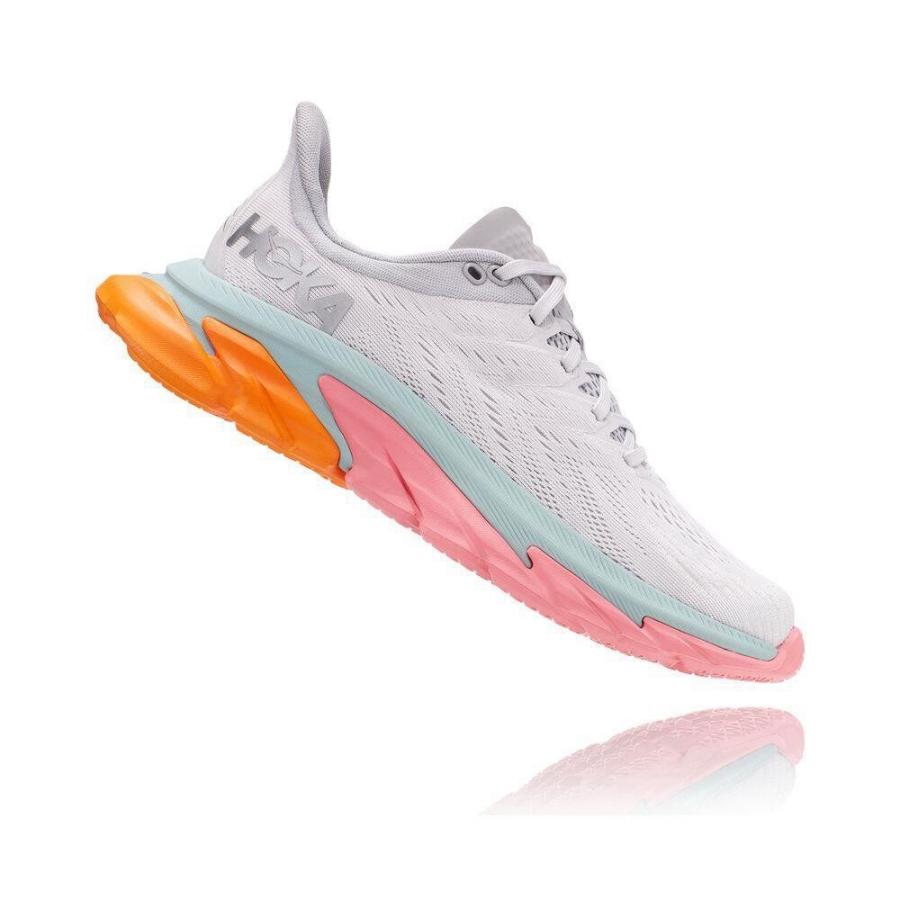 Women's Hoka Clifton Edge Road Running Shoes White / Pink | ZA-94KCAZN