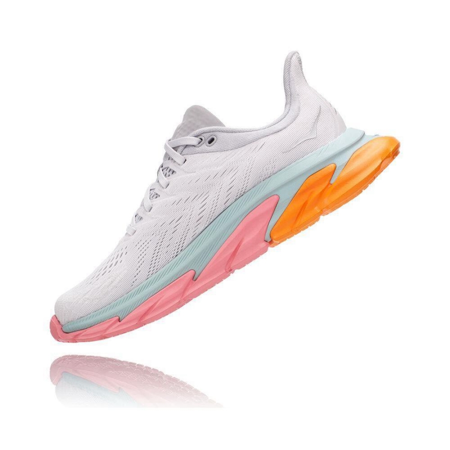 Women's Hoka Clifton Edge Road Running Shoes White / Pink | ZA-94KCAZN