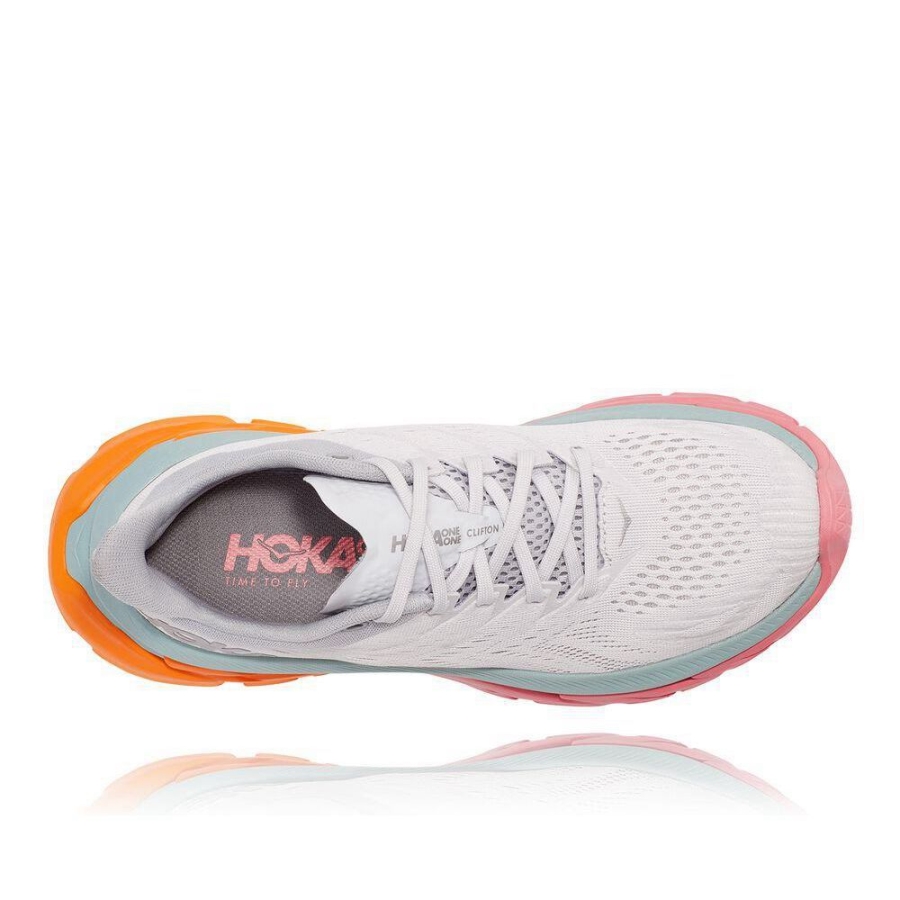 Women's Hoka Clifton Edge Road Running Shoes White / Pink | ZA-94KCAZN