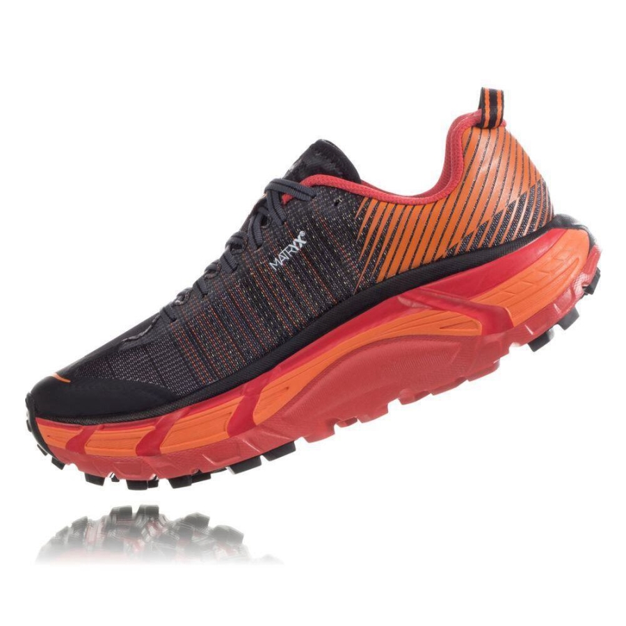 Women's Hoka EVO Mafate 2 Trail Running Shoes Black / Orange | ZA-30IVQTK