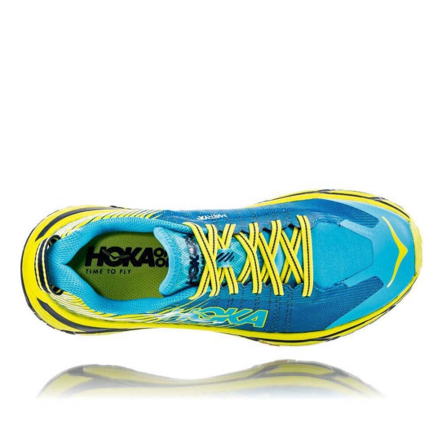 Women's Hoka EVO Mafate 2 Trail Running Shoes Blue / Yellow | ZA-84ZQIEP