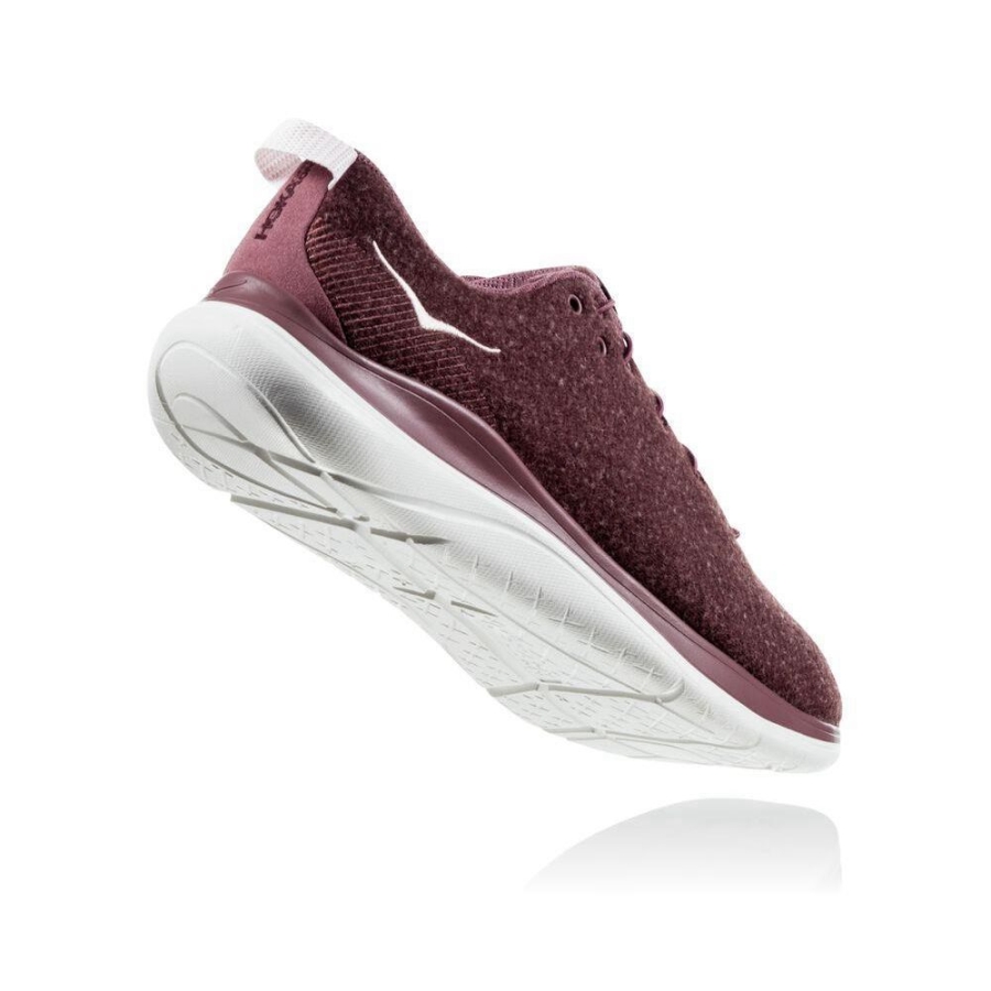 Women's Hoka Hupana Flow Wool Road Running Shoes Burgundy | ZA-37SPIVH