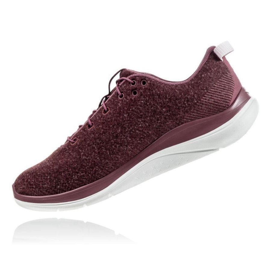 Women's Hoka Hupana Flow Wool Road Running Shoes Burgundy | ZA-37SPIVH