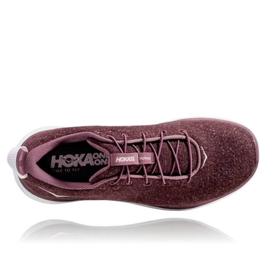 Women's Hoka Hupana Flow Wool Road Running Shoes Burgundy | ZA-37SPIVH