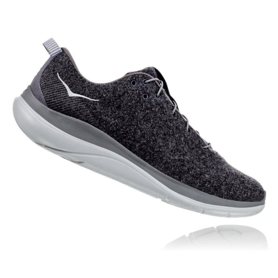 Women's Hoka Hupana Flow Wool Road Running Shoes Dark Grey | ZA-85SKVDQ