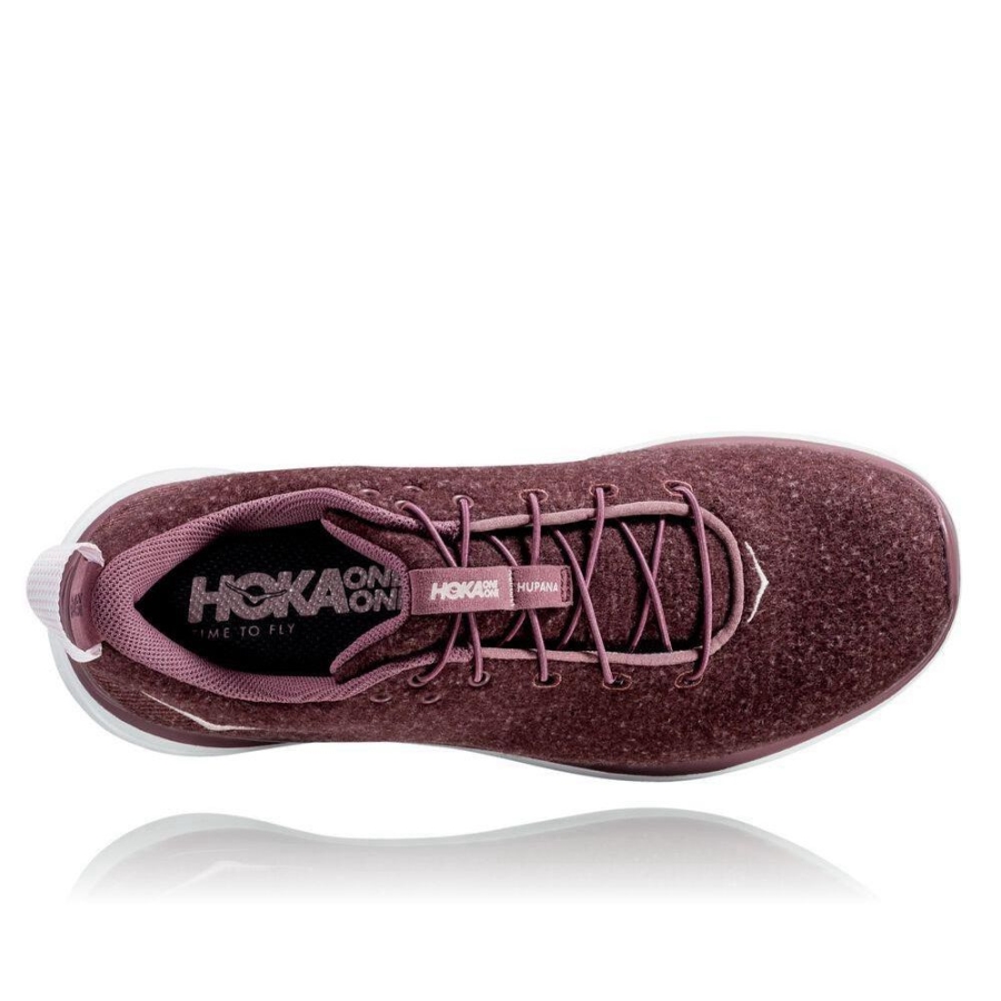 Women's Hoka Hupana Flow Wool Sneakers Burgundy | ZA-58ZBNHR