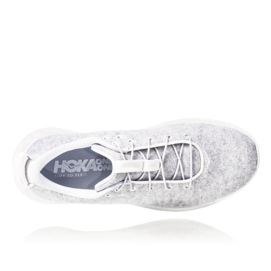 Women's Hoka Hupana Flow Wool Walking Shoes Grey | ZA-96VMTNX