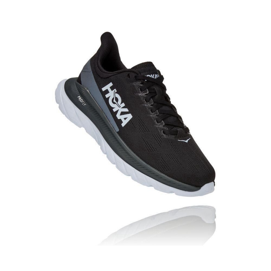 Women\'s Hoka Mach 4 Road Running Shoes Black | ZA-61LCZRH