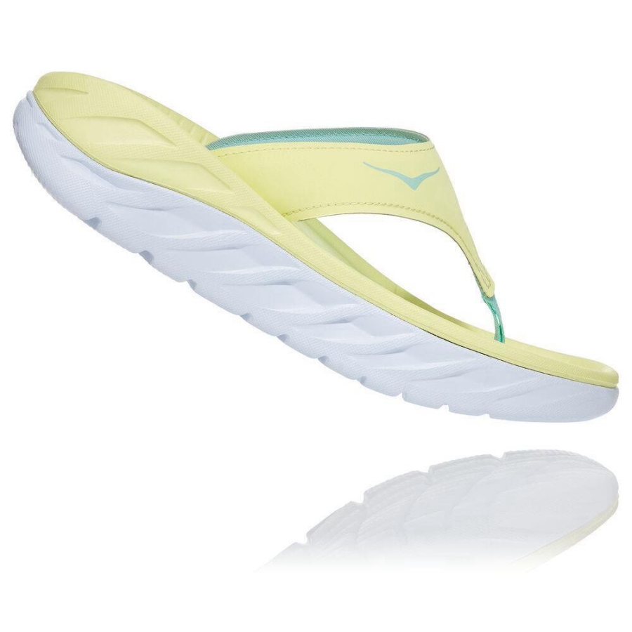 Women's Hoka ORA Recovery Flip Flops Yellow | ZA-91FMEAN