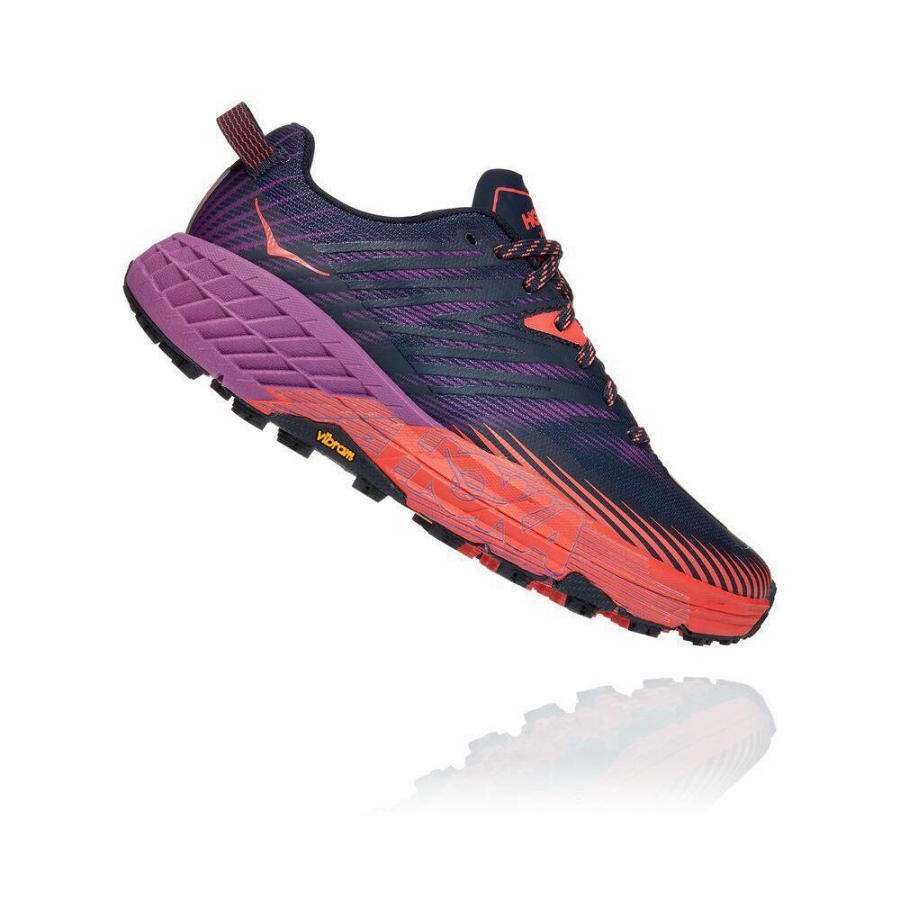 Women's Hoka Speedgoat 4 Hiking Shoes Navy / Red / Purple | ZA-05TFCIX