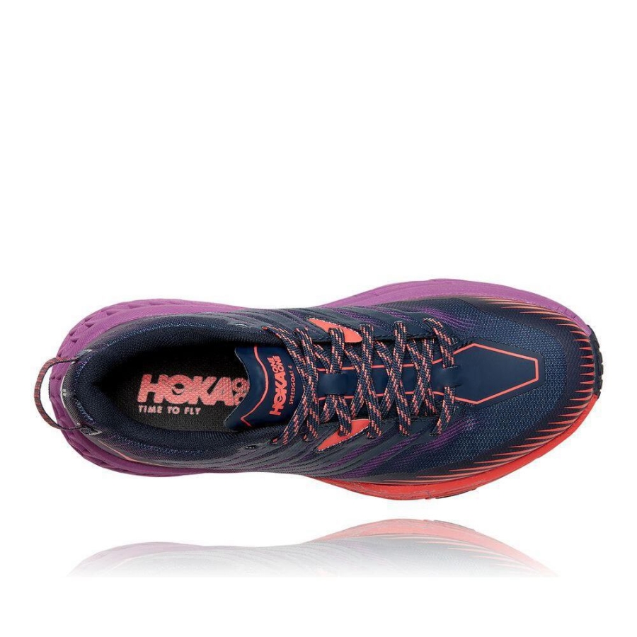 Women's Hoka Speedgoat 4 Hiking Shoes Navy / Red / Purple | ZA-05TFCIX