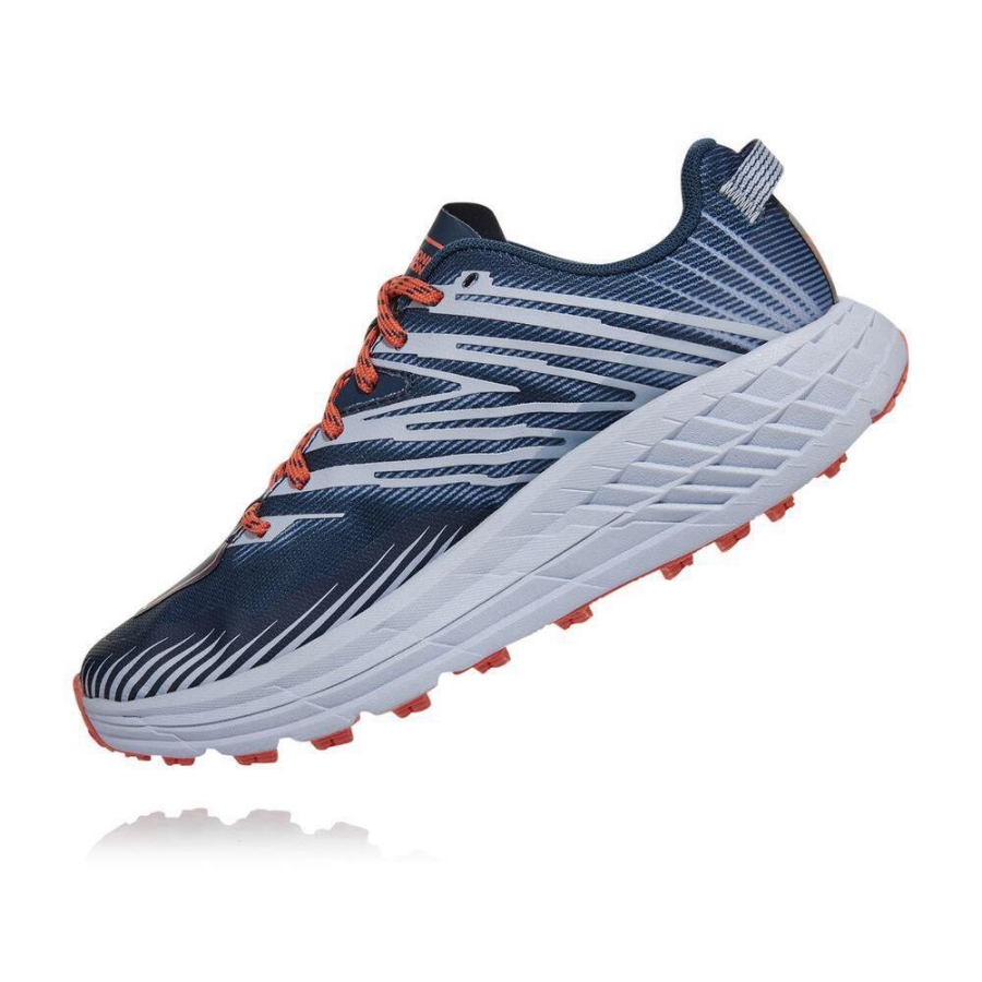 Women's Hoka Speedgoat 4 Running Shoes Blue / White | ZA-30FDEPC