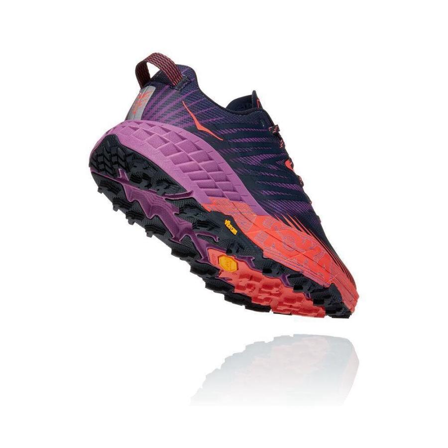 Women's Hoka Speedgoat 4 Running Shoes Navy / Red / Purple | ZA-63XWQHC
