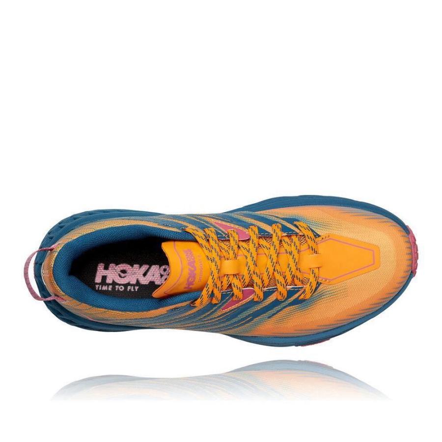 Women's Hoka Speedgoat 4 Trail Running Shoes Yellow / Blue | ZA-71IVGZK