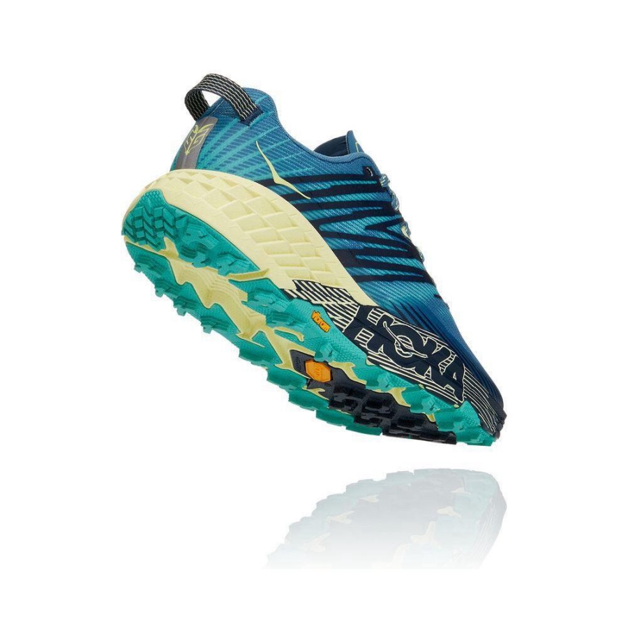 Women's Hoka Speedgoat 4 Trail Running Shoes Blue / Yellow | ZA-76XPAWT