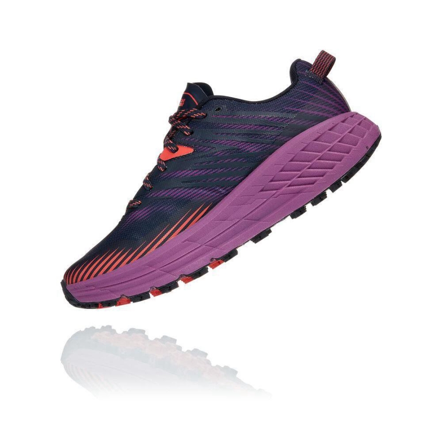 Women's Hoka Speedgoat 4 Trail Running Shoes Navy / Red / Purple | ZA-82NUZHI