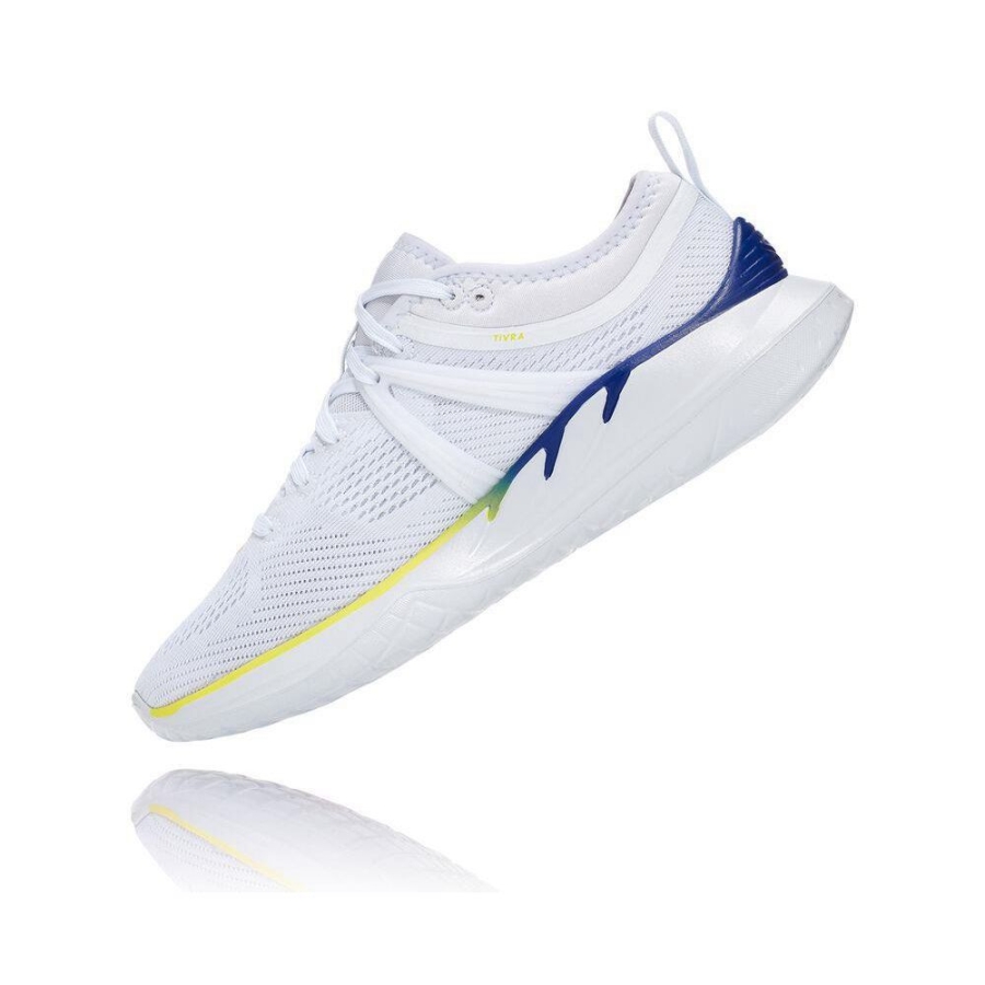 Women's Hoka Tivra Road Running Shoes White / Blue | ZA-25ZFBTY